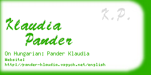 klaudia pander business card